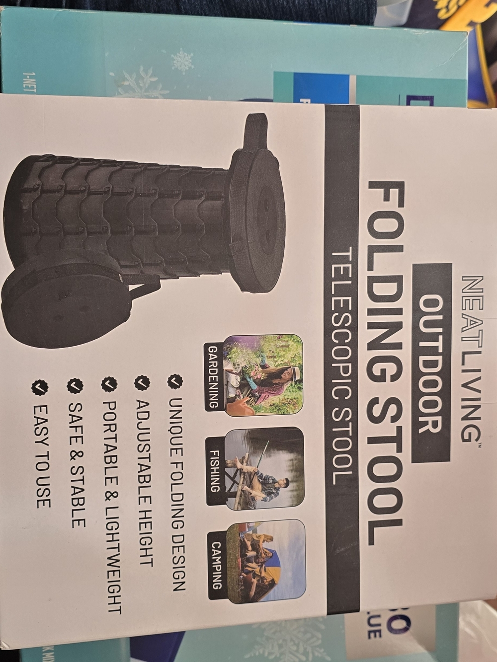 Nature Living Outdoor Folding Stool Folding Telescopic Stool NWT